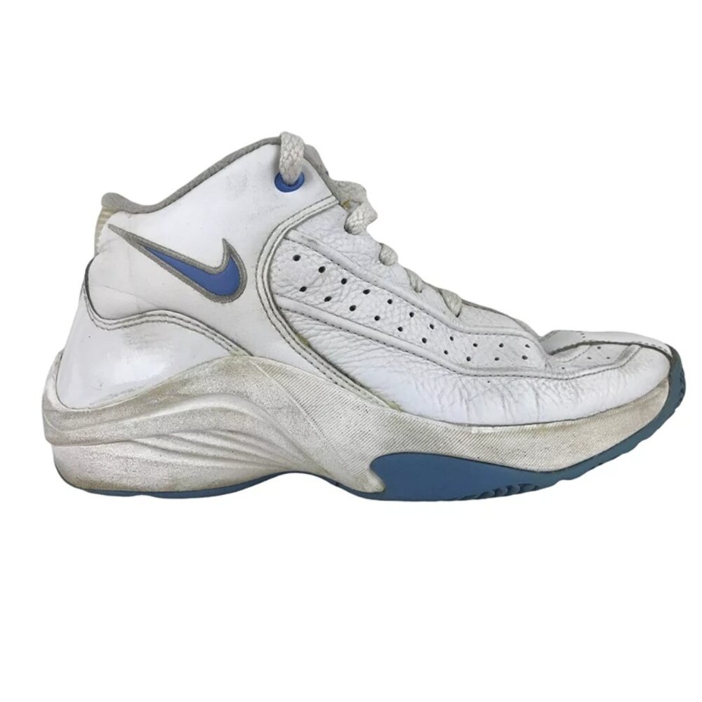 Nike Mens White Blue Flight Mid Top Lace Up Sneaker Athletic Shoes Size US 7